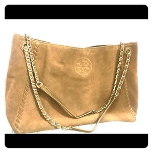 Authentic, gently used Tory Burch suede satchel